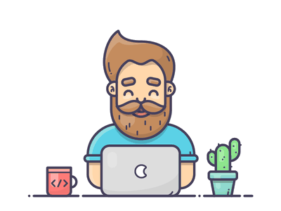 developer happily programming