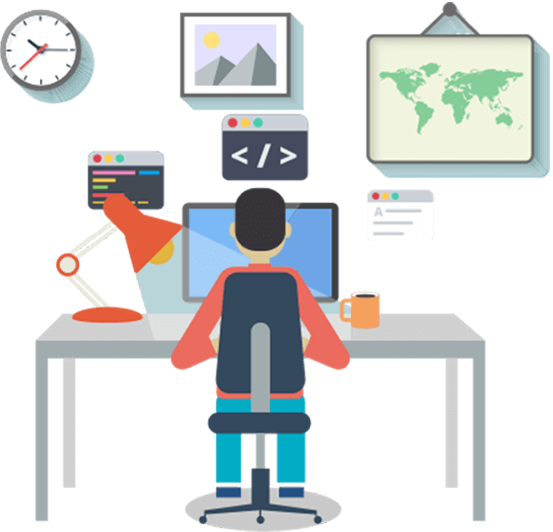 developer working at desk